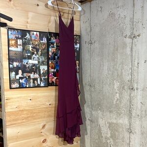 Lulu's Burgundy High Low Dress